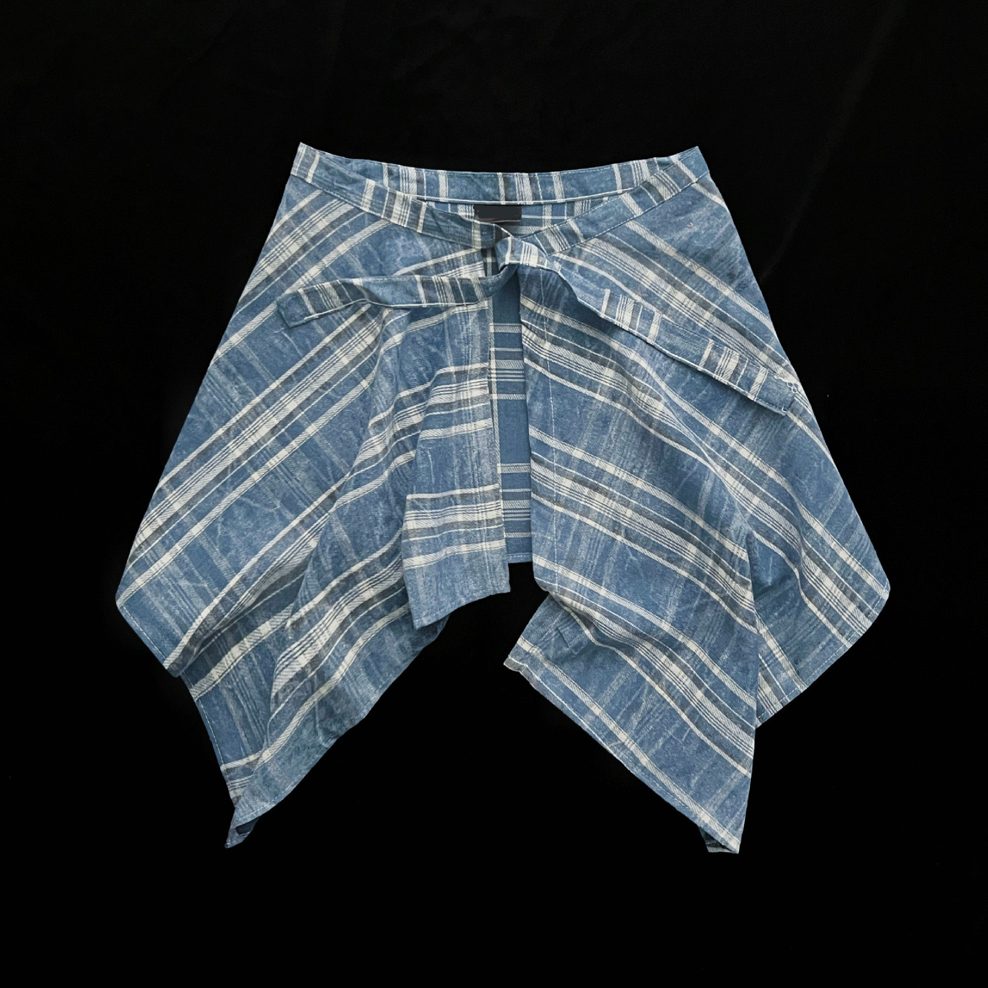 一片式系带四季卫衣t恤叠穿神器格子下摆屁帘女藏肉神器半身裙女