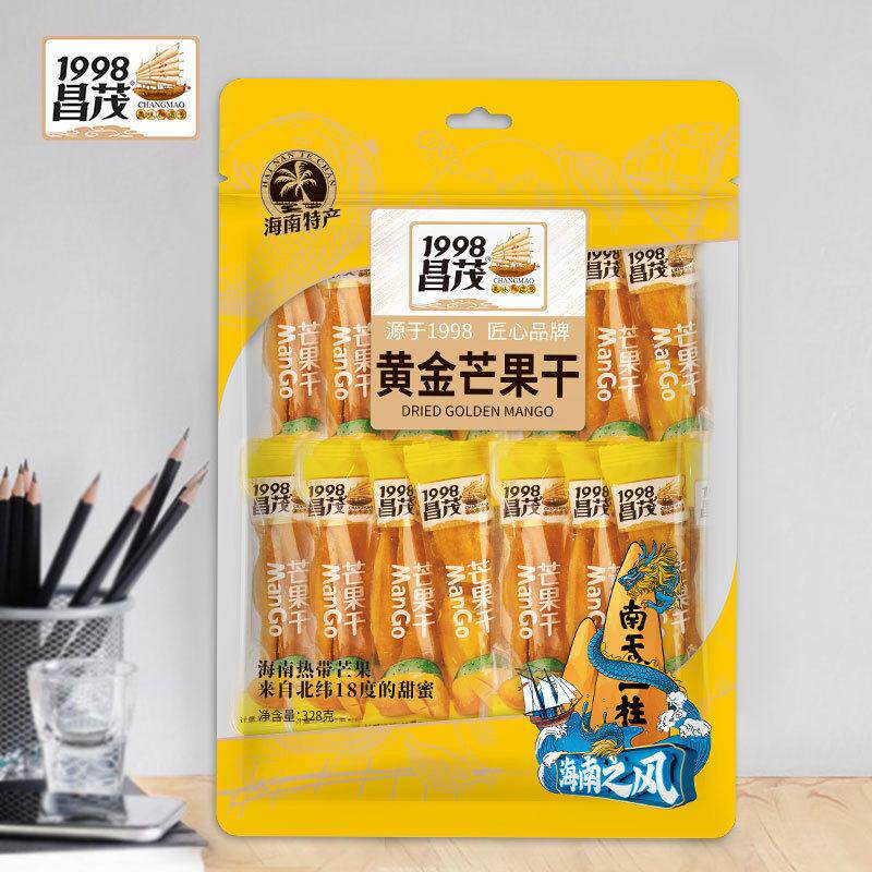 海南特产昌茂328g红肉芒果干 独立包装休闲零食果脯芒果片芒果干