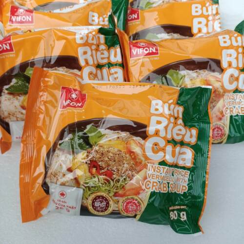 越南速食河粉酸爽蟹肉味 80克袋装Vifon越南食品开水冲泡