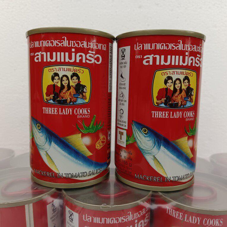 泰国风味three lady cooks三美牌鱼罐头155g*2瓶番茄汁鲭鱼肉即食