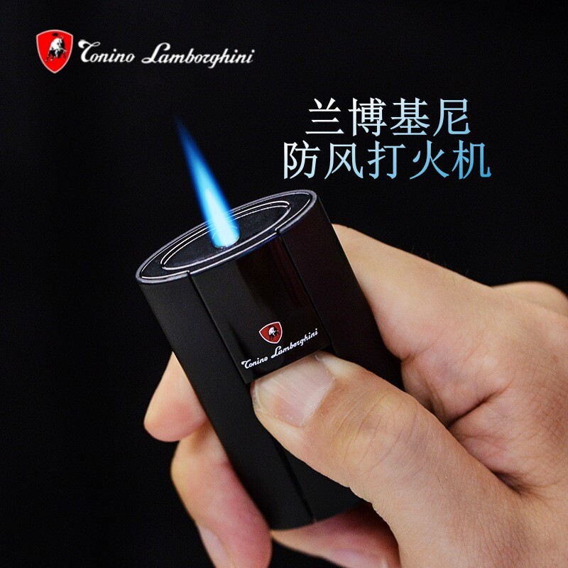 兰博基尼打火机高档防风防爆直冲蓝焰新款男士生日礼物雪茄点烟器