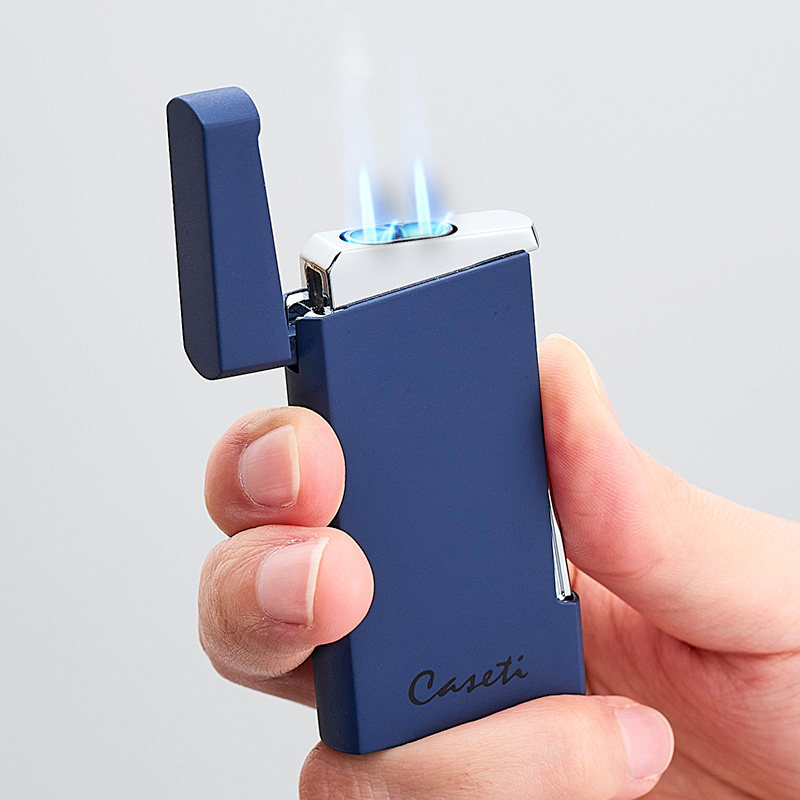法国caseti卡沙帝双火打火机充气高档超薄防风定制刻字男生日礼物