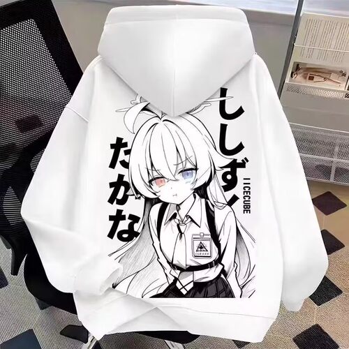 日系潮牌高街二次元加绒卫衣男女