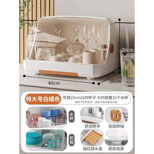 房置物架家用防尘收纳途架厨多用托盘沥水架碗筷厨房整理架 免安装