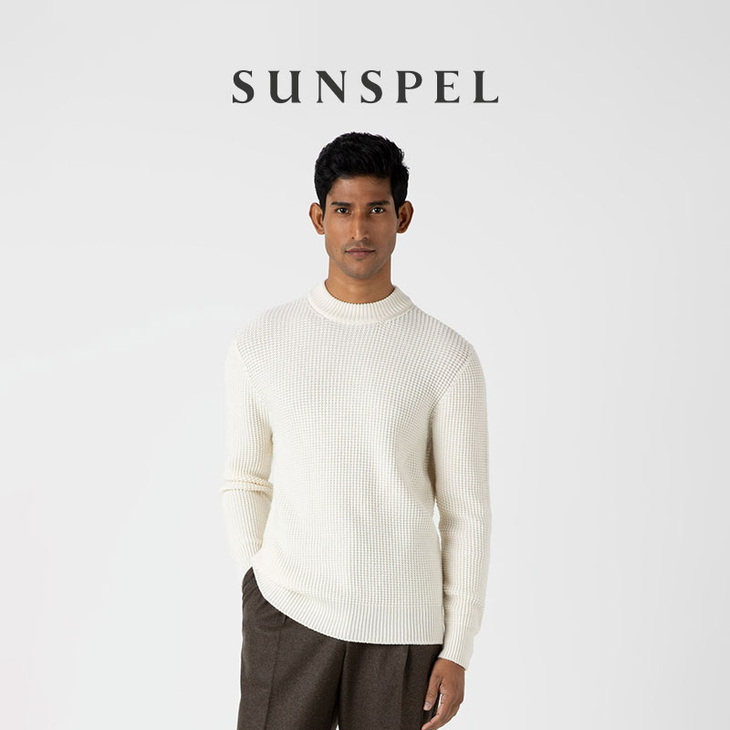 SUNSPEL男士秋冬渔夫领羊毛毛衣