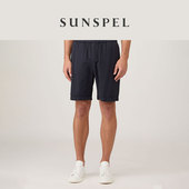 SUNSPEL男士 春夏棉麻混纺松紧腰休闲短裤