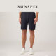 SUNSPEL男士 春夏棉麻混纺松紧腰休闲短裤
