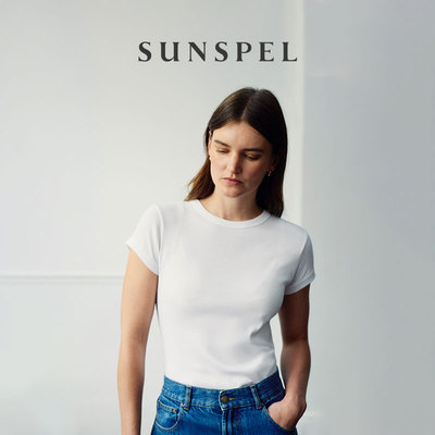SUNSPEL女士早春匹马棉修身T恤