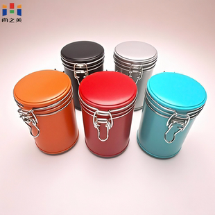 通用纯色茶叶罐马口铁盒咖啡豆密封铁罐茶叶罐厨用储物罐咖啡