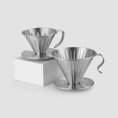 手冲咖啡滤杯v60滤杯304不锈钢漏斗分享壶手冲咖啡过滤器锥形滤杯