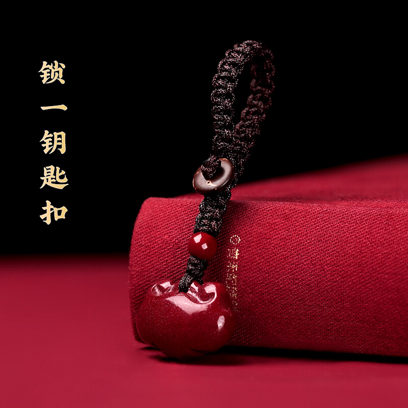 速发项链宝宝朱砂男女本命年天然儿童紫金高砂原矿锁含量坠挂件吊