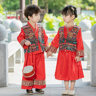 儿童秋季 小学生幼儿园少数民族班服表演服 苗疆汉服民族风套装 新款