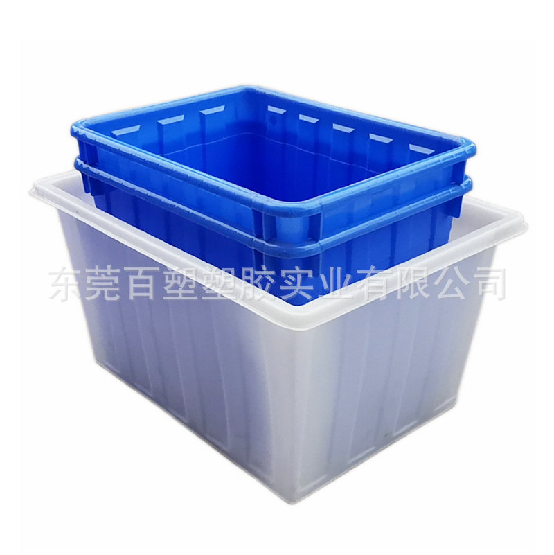 带盖子140L注塑水箱 200升塑料方箱 300KG养殖塑胶箱白色红色蓝色图片
