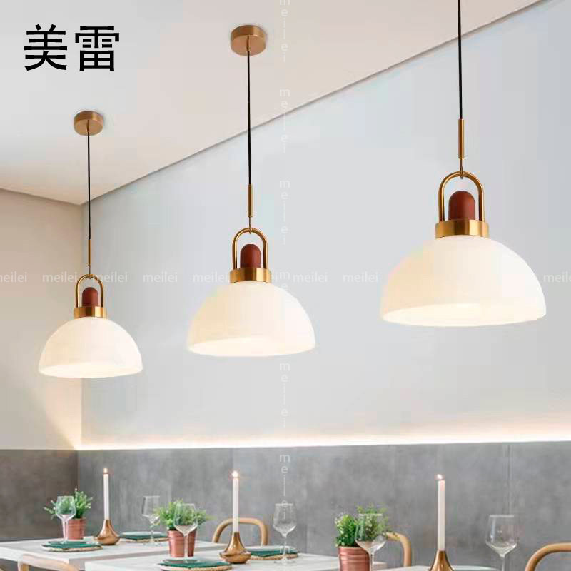 北欧单头吊灯吧台卧室现代简约轻奢门厅前台玻璃餐厅餐桌LED灯具