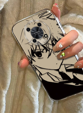 素描奇犽适用华为NZONE50Pro手机壳新款SP210防摔镜头全包男女带挂绳创意透明保护套高级感时尚软壳个性情侣