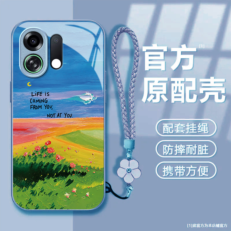 春暖花开适用OPPOK13TurboPro手机壳k12/11x新款K13s玻璃k10活力版k9pro全包防摔k7硬壳oppor15高级感oppor17