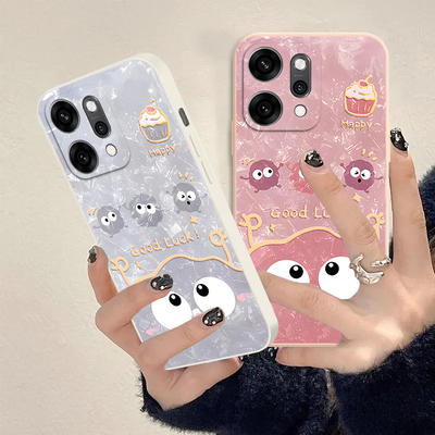 大眼煤球适用OPPOReno15Pro手机壳opporeno14/13高级12/11新款10/9/8Pro+全包7/4seoppo5k软壳3/6Pro5g防摔2z