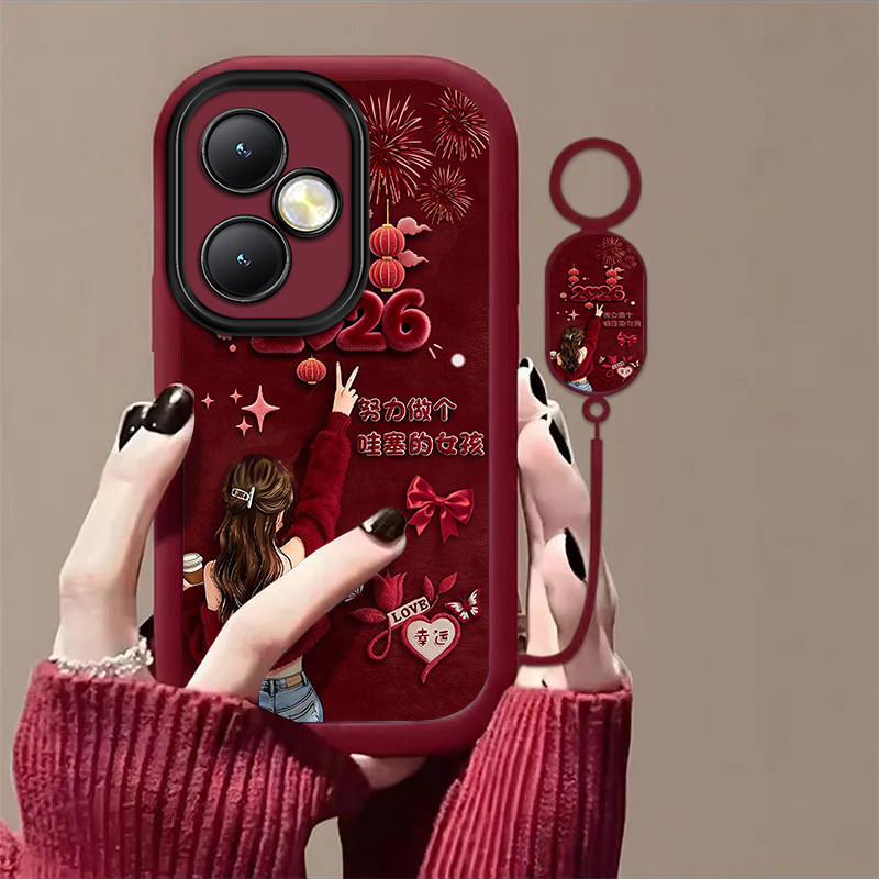 努力做个哇塞的女孩适用OPPOA5活力版手机壳新款PKV110防摔镜头全包男女挂绳硅胶软壳创意保护套高级感时尚