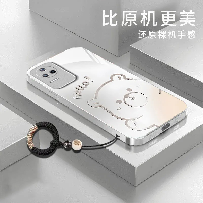 渐变水豚适用红米K50Pro手机壳新款22011211C防摔镜头全包男女挂绳液态玻璃保护套高级感时尚硬外壳个性小众