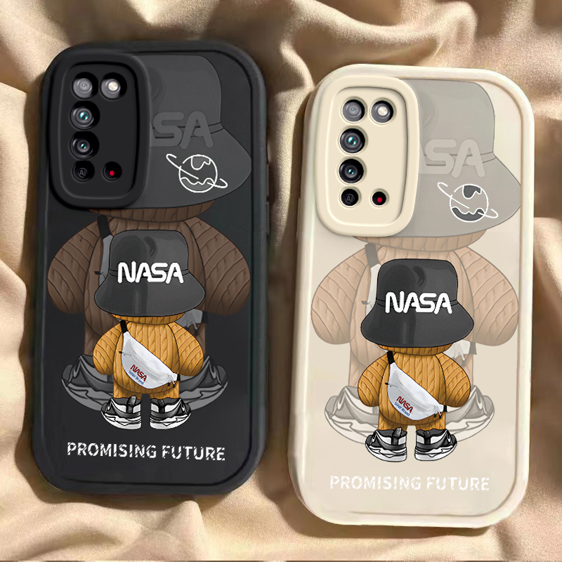 背影潮熊荣耀x10手机壳男女新款x10max硅胶软壳全包镜头x20情侣防摔套x20se卡通潮款