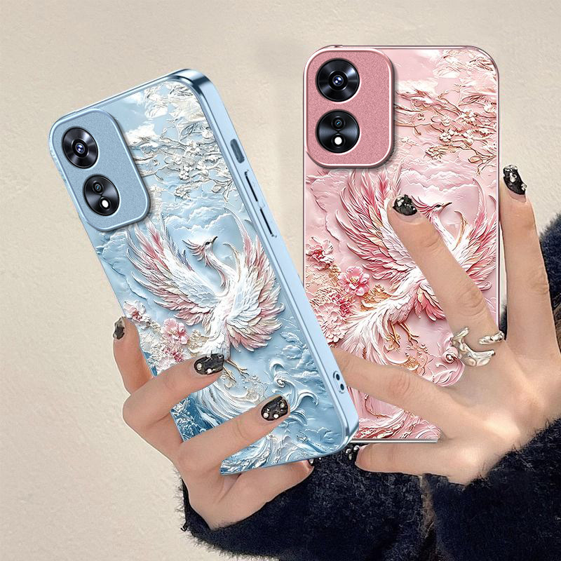 鎏金凤凰适用OPPOA97手机壳oppoa96/95玻璃a93/92s新款a91/72n外壳58/56/55硬壳36/32/5高级11/9/2x液态a3/1i