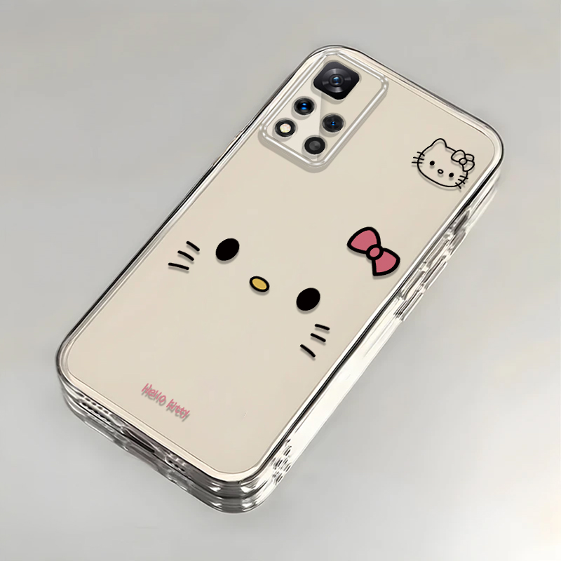 可爱kt猫适用红米Note11Pro+手机壳新款21091116UC防摔镜头全包男女挂绳创意透明保护套高级时尚软壳小众情侣