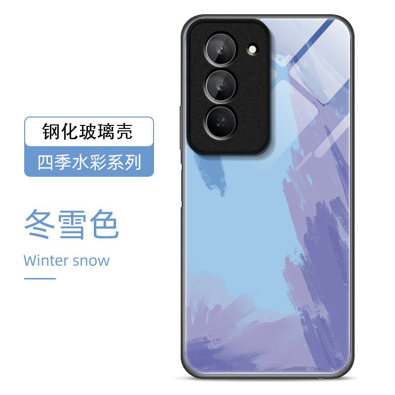 水彩色适用红米Note15R手机壳红米Note14/13/12pro+新款12/11r玻璃note10/9高级5g防摔11se硬壳turbo3/4Pro