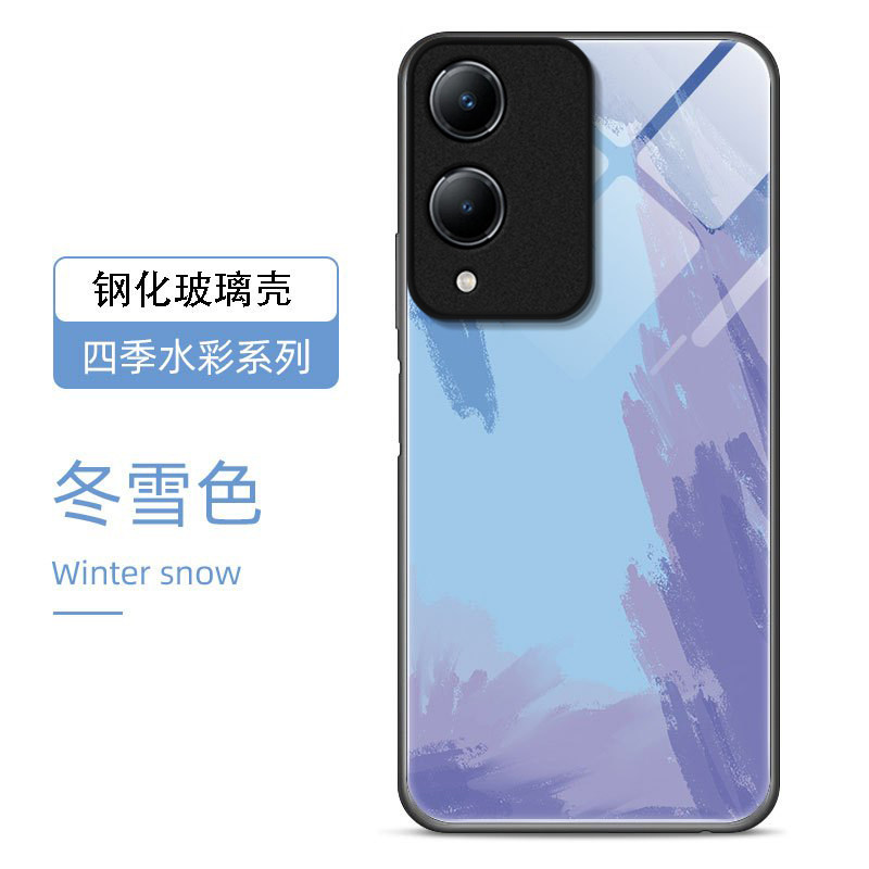 水彩色适用vivoY36s手机壳y36i新款y35m+玻璃y33/y31/y3s全包y32/y30/y20防摔y36c硬壳y33e液态y305g高级感