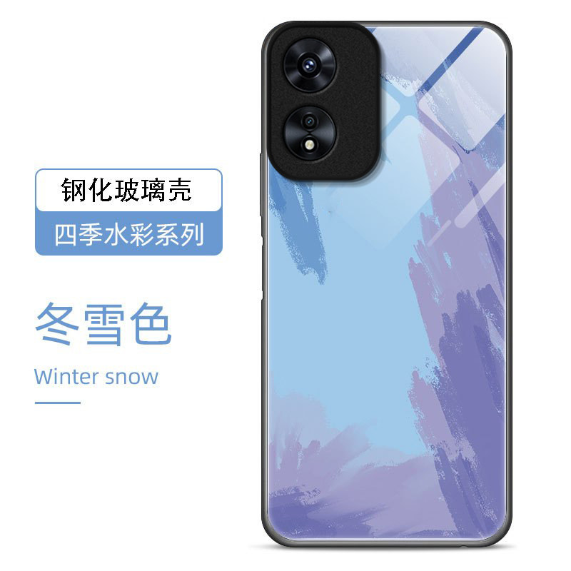 水彩色适用OPPOA97手机壳oppoa96/95玻璃a93/92s新款a91/72n外壳58/56/55硬壳36/32/5高级11/9/2x液态a3/1i