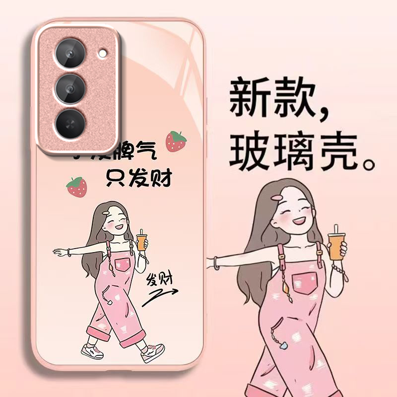 发财女孩适用红米Note15R手机壳红米Note14/13/12pro+新款12/11r玻璃note10/9高级5g防摔11se硬壳turbo3/4Pro