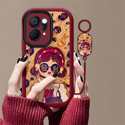 发财女孩适用OPPOReno14Pro手机壳opporeno13/12/11新款10/9/8Pro+高级7/4seoppo5k软3/6Pro5g防摔opporeno2z