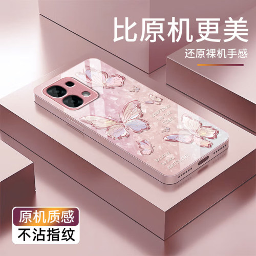 流光蝴蝶适用OPPOA97手机壳a96/a95玻璃a93/a92s新款a58/a56/a55硬壳a36/a32/a7/a6/a5高级k15pro/k13s/k12x