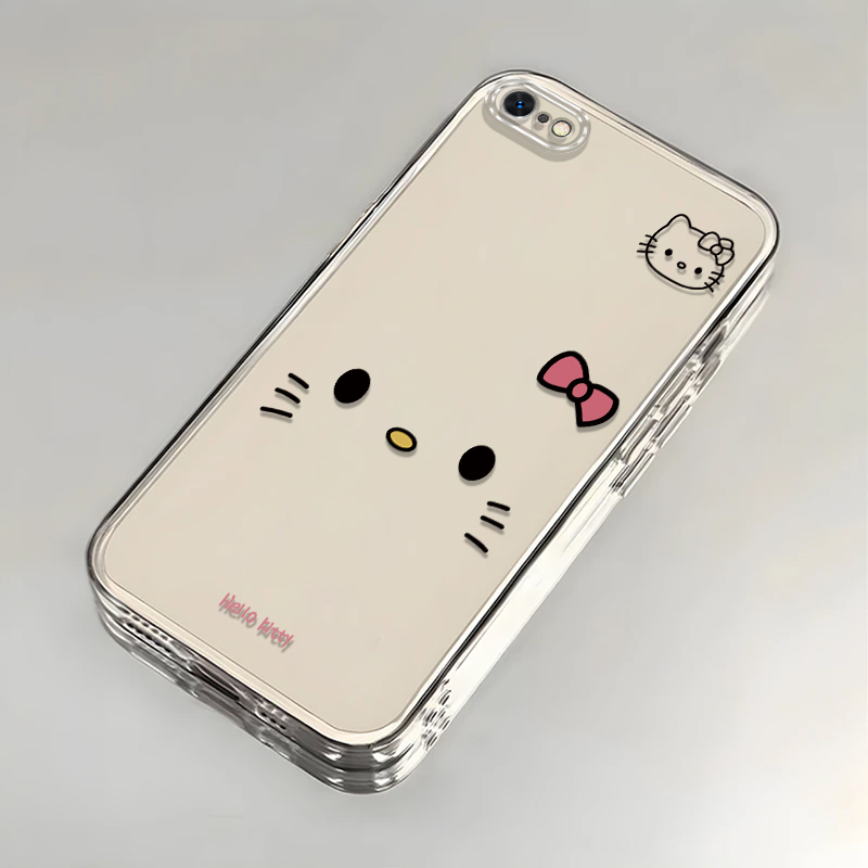 可爱kt猫适用苹果6S手机壳新款iPhone6S防摔镜头全包男女挂绳创意透明软壳保护套高级感时尚个性小众情侣网红
