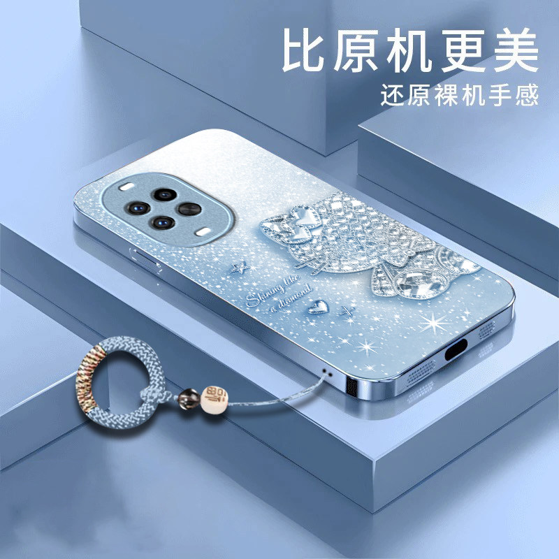 钻石猫咪适用华为nova15Ultra手机壳nova14pro/nova12ultra硬13/10pro新款nova9/8se玻璃nova7/6/4防摔nov5i