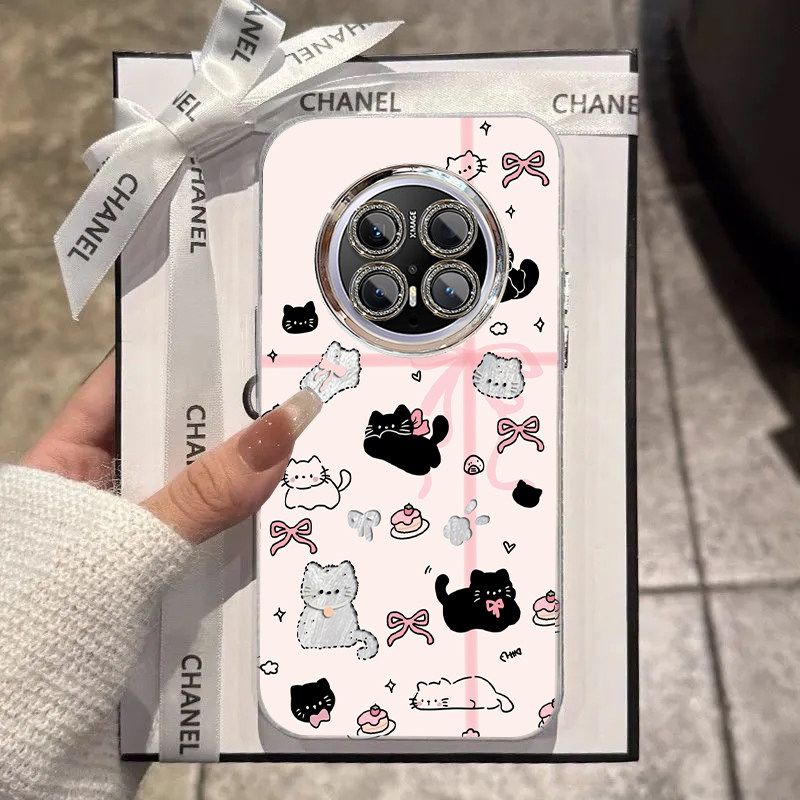 适用华为Mate70Pro手机壳mate60/50/40pro新款mate50e高级30e全包40e防摔mate20华为智选 NZONES7/50Pro+小猫