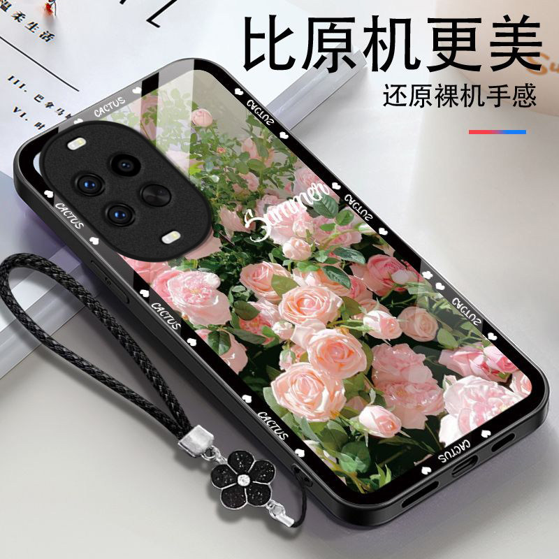玫瑰花适用华为nova15Ultra手机壳nova14pro/nova12ultra硬13/10pro新款nova9/8se玻璃nova7/6/4防摔nov5i