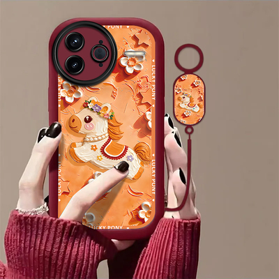 油画小马适用红米K80至尊版手机壳红米k70/k60/k50pro新款k40s高级k30iRedmi红米14r/13r/12r防摔红米14c/13c