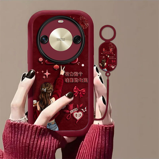 努力做个哇塞的女孩适用荣耀X50Pro手机壳新款防摔镜头全包男女挂绳硅胶软壳创意保护套高级感时尚小众2026