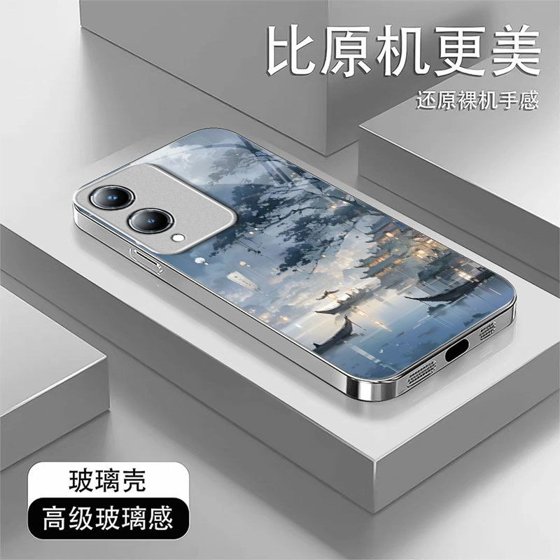 楼阁流水适用vivoY36s手机壳y36i新款y35m+玻璃y33/y31/y3s全包y32/y30/y20防摔y36c硬壳y33e液态y305g高级感