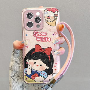 白雪公主适用苹果17promax手机壳iPhone16e/15pro新款14plus女ip13pro全包防摔12气垫壳11高级小众马年带挂绳