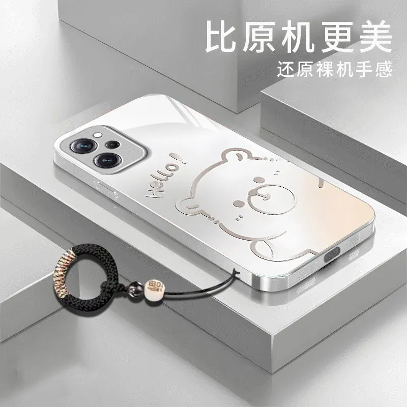 渐变水豚适用红米Note12Pro极速版手机壳新款22101320C防摔镜头全包男女挂绳液态玻璃保护套高级时尚硬壳情侣