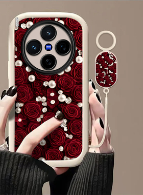 珍珠玫瑰适用vivoX300Pro手机壳vivox200/x100ultra新款x90s/x80pro+高级x50x30防摔x27软壳x60/x70t套xNote