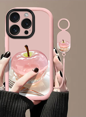 水晶苹果适用苹果17promax手机壳iPhone16/15pro新款14女13mini全包xsmax防摔xr12pro软壳11高级ip6s/7/8plus