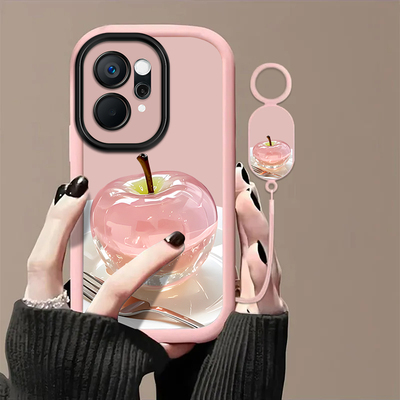 水晶苹果适用OPPOReno14Pro手机壳opporeno13/12/11新款10/9/8Pro+高级7/4seoppo5k软3/6Pro5g防摔opporeno2z