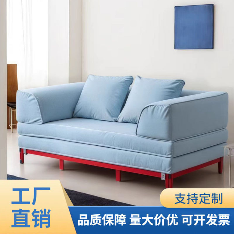 小户型折叠两用沙发床多功能伸缩抽拉床客厅多人布艺懒人高脚沙发