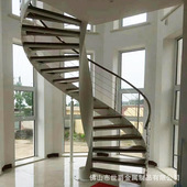 双梁旋转楼梯室内复式 阁楼楼梯整体弧形钢结构楼梯户外工程楼梯