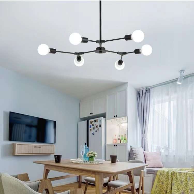 北欧新款极简灯泡分子吊灯设计师创意客厅餐厅卧室原型树枝灯饰