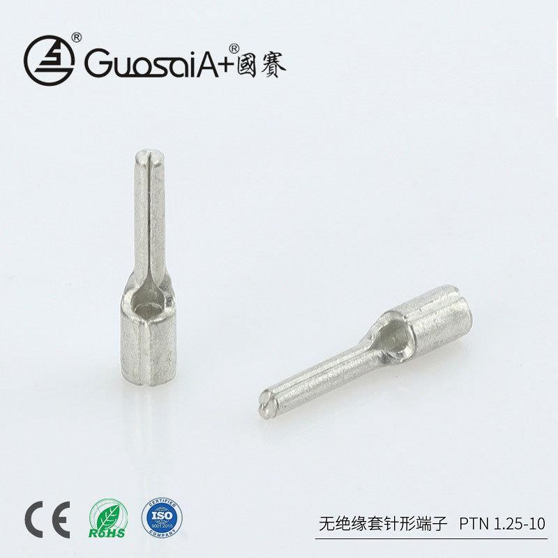 供应插针型铜鼻子PTN1.25-10针型冷压裸端头无绝缘护套针形端子