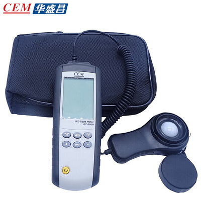 CEM华盛昌DT-3809照度计LED光强度测试仪LUX/FC/CD照度表测光仪表