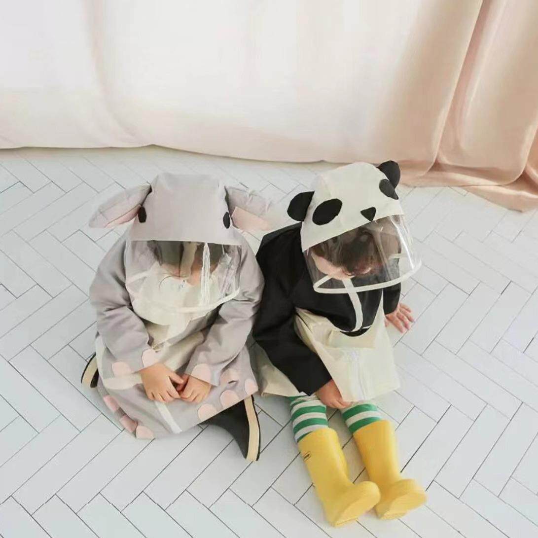 宝宝幼儿熊猫儿童男童女孩雨衣雨披可爱园小大孩动物小学生